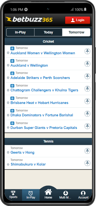 Betbuzz365 Android app for mobile betting and casino games